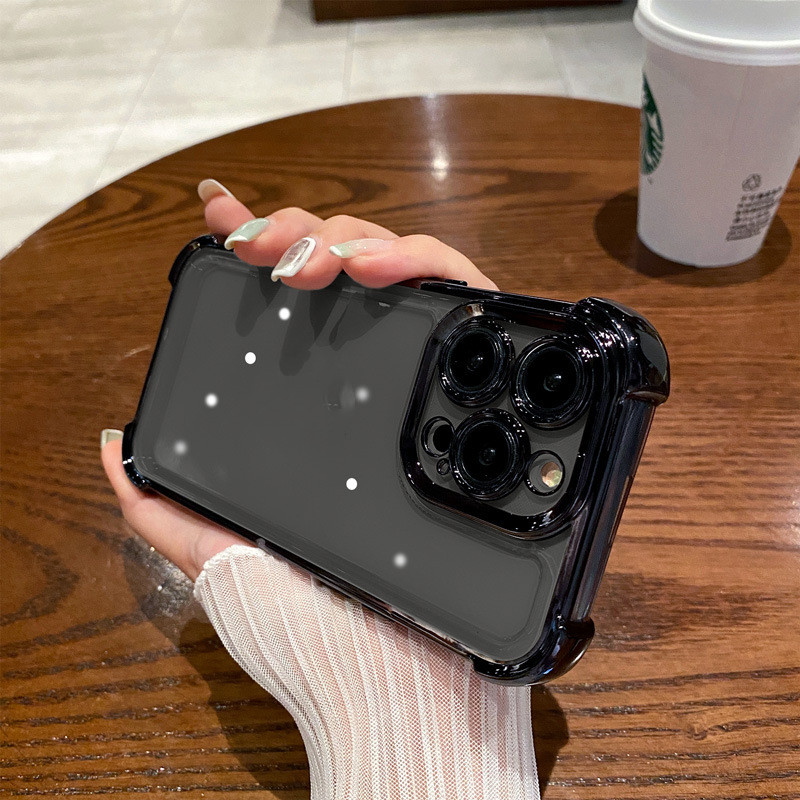 Four-corner Drop-resistant Phone Case Full Cover Transparent Electroplated Space Protective Cover photo 6