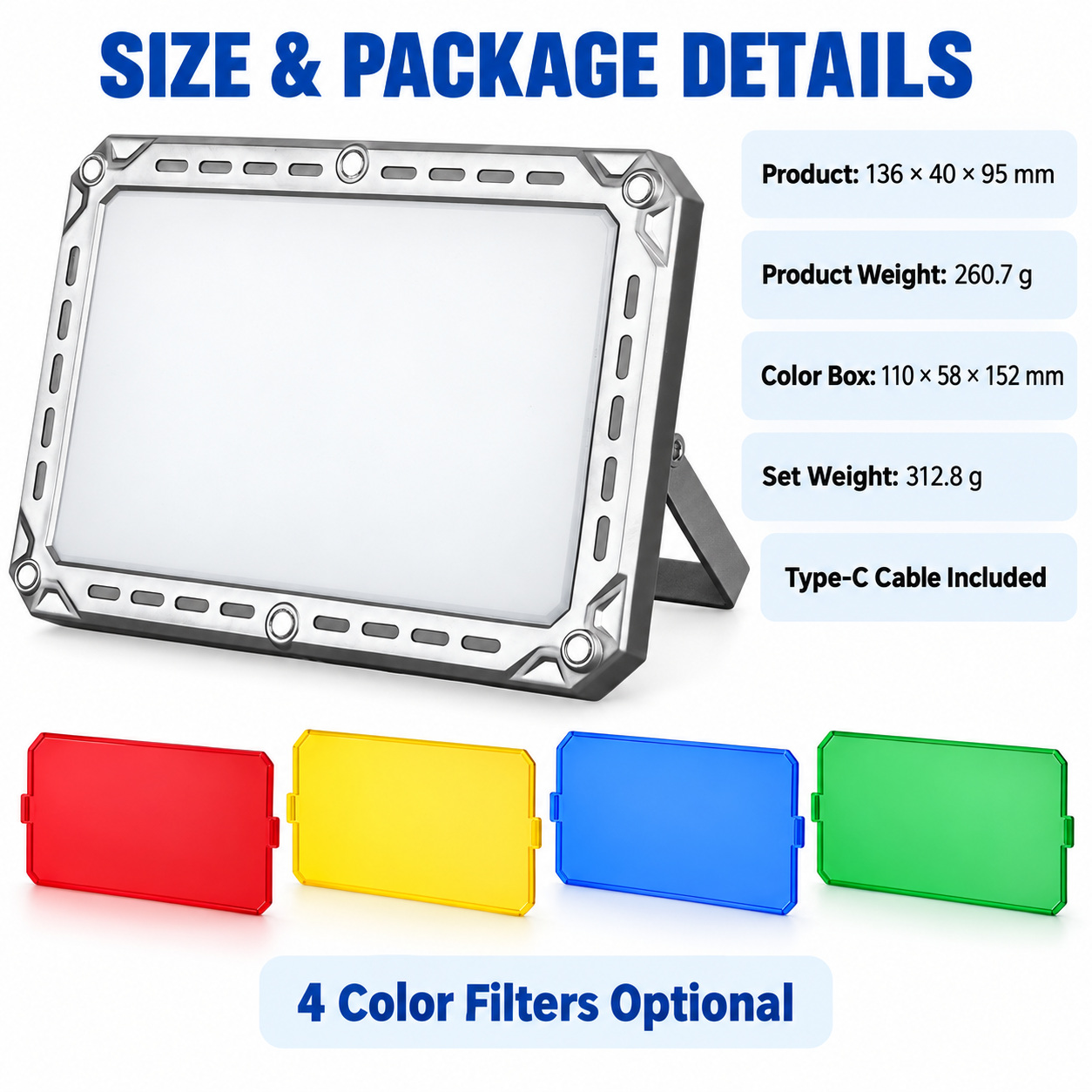 Rechargeable Magnetic Battery Display Type C LED Work Light 4000mAh W8138 5 1100LM Adjustable Stand photo 8