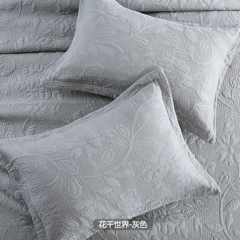 2 Pack  Cotton Filled Quilted Pillow Shams 50x70cm 27x19in Palm Leaf  Vintage Patchwork Floral 3D Dimensional Embroidery Envelope Closure Pillowcase Protector  Wide Edges No Pillow Core photo 4