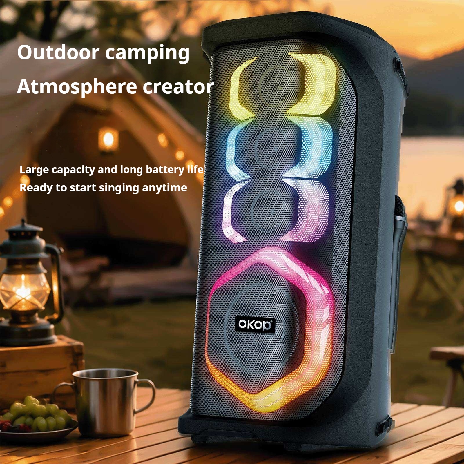 KP-8014 Hot-selling 80W High-power Outdoor Bluetooth Speaker With Dual Microphones Featuring Heavy Bass And Long Battery Life In Stock photo 2