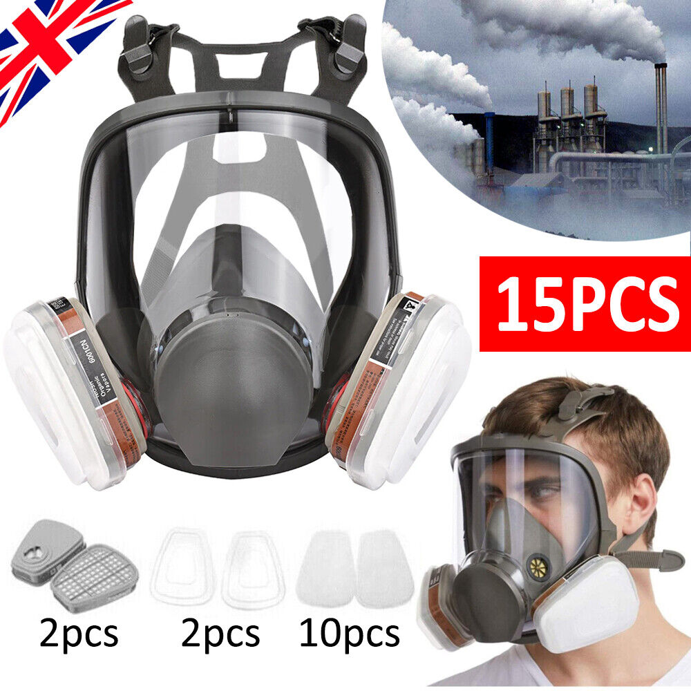 6800 Full Face 15 IN 1 Gas Mask Chemical Vapor Paint Spray Respirator 95 Filter photo 1