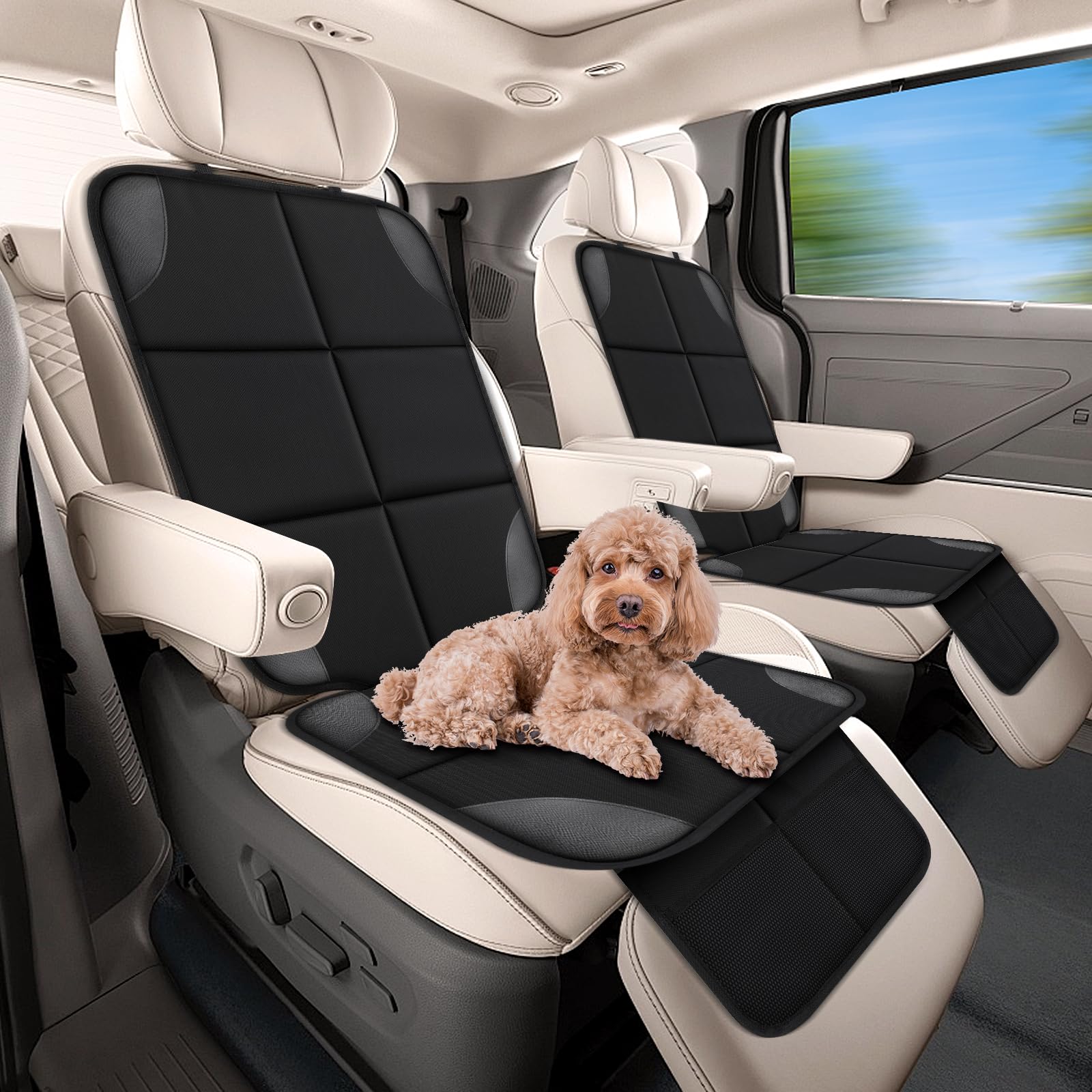 Car Seat Protector 2 Mesh Pocket Waterproof Car Seat Covers, Universal Size, Baby, Pet, Children's Car Seat Protector, Anti Slip Bottom  1 Piece photo 6