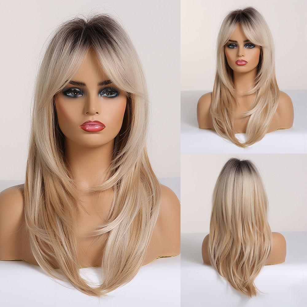 Character Bangs Medium Long Textured Straight Hair photo 2