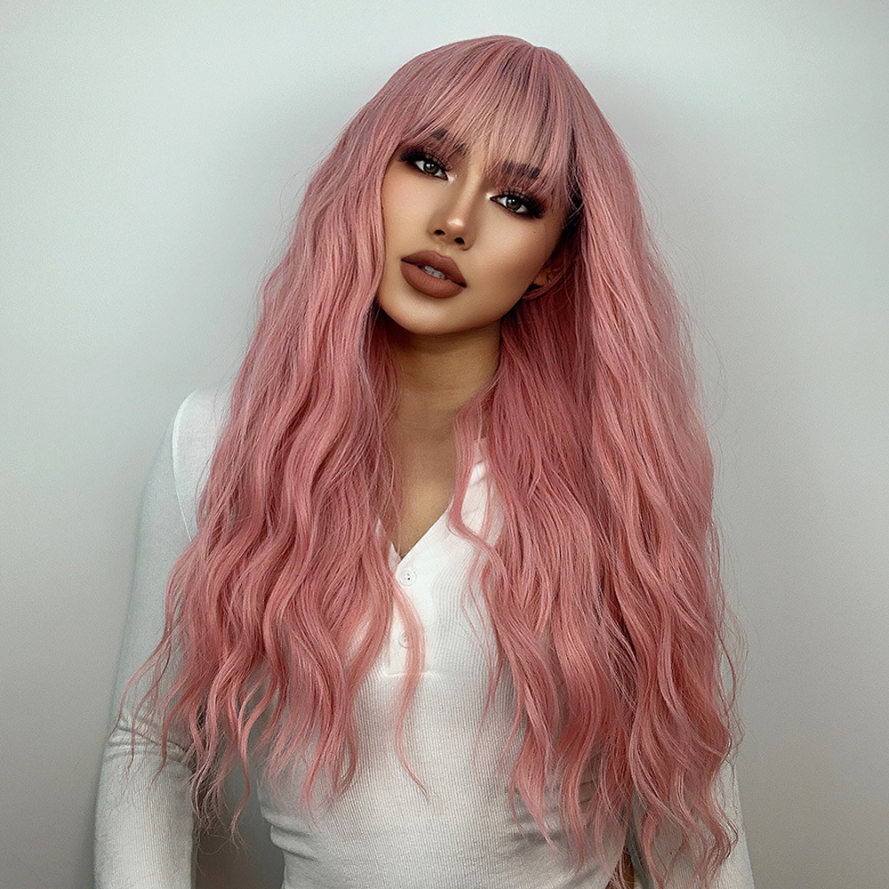 Wig Women's  Bangs Wavy Long Curly Hair photo 1
