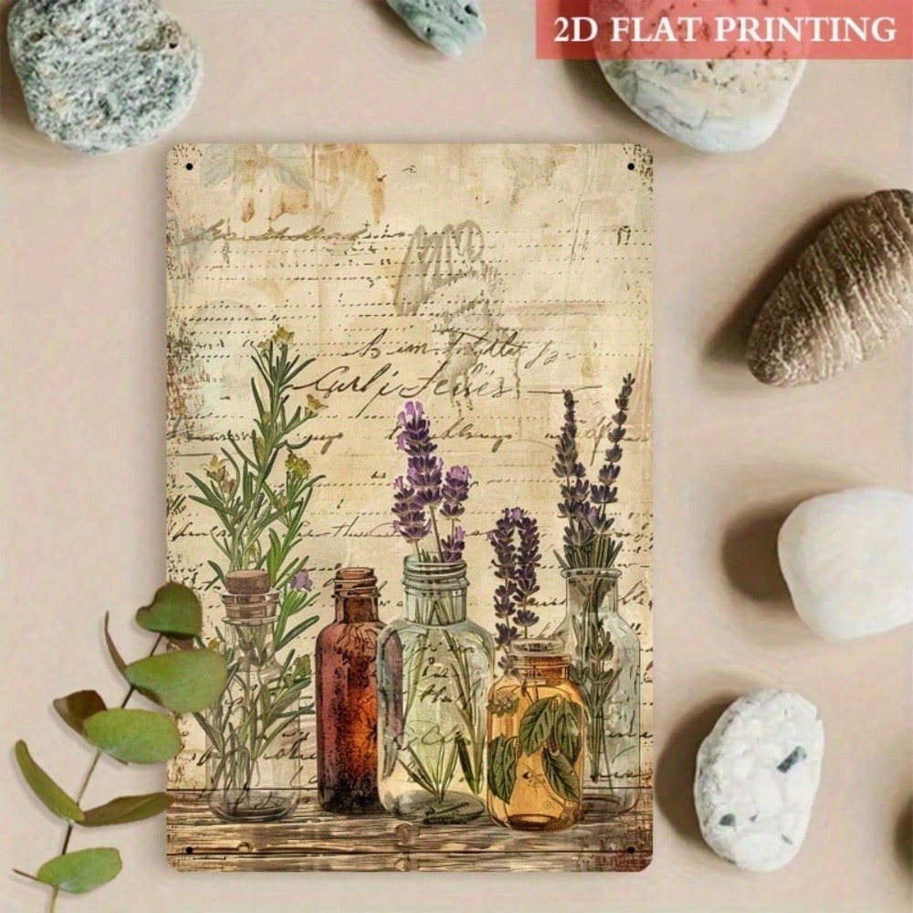 Vintage Herbal Bottle Metal Sign 8x12, 2D Flat Botanical Plant Print Tin Art photo 7