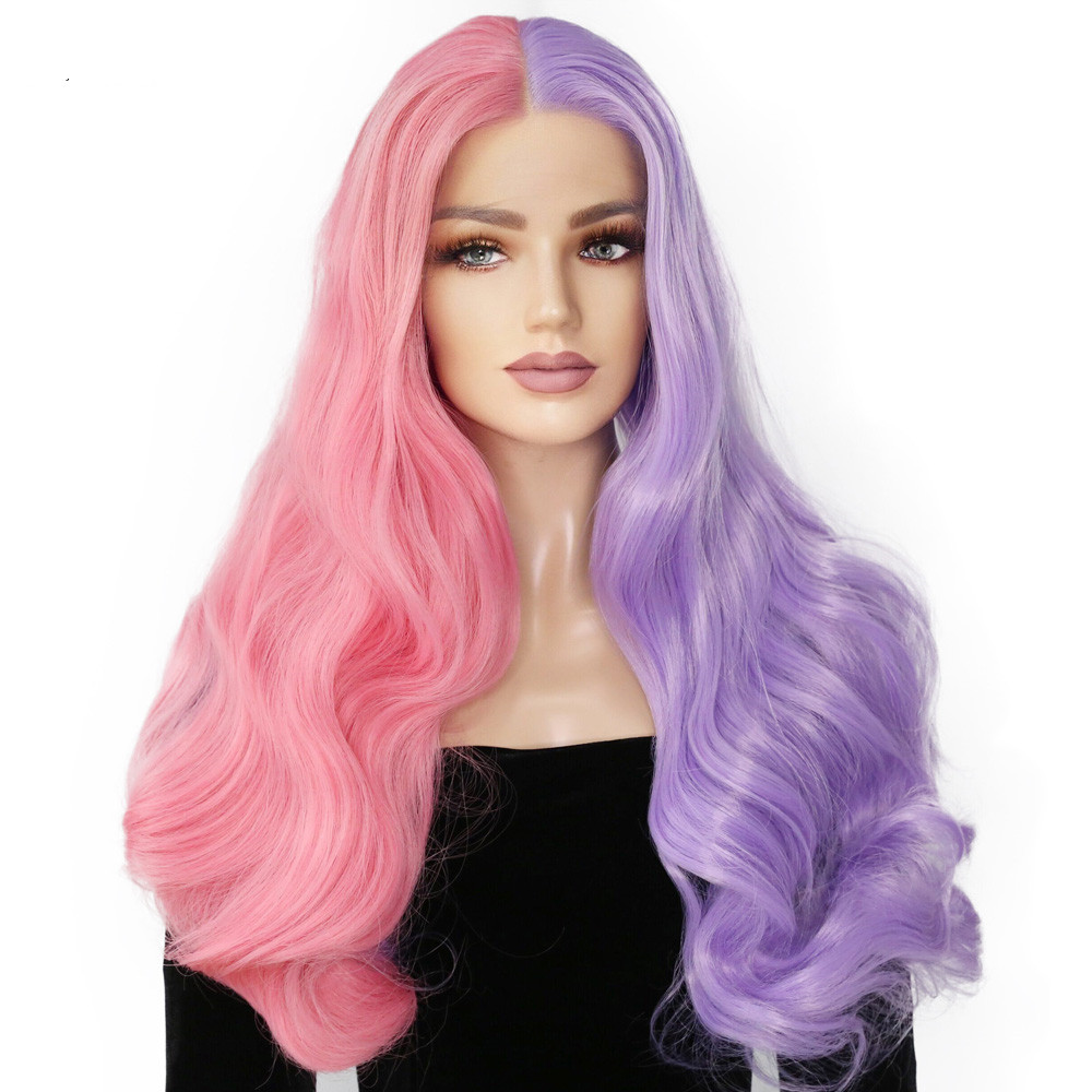 Ladies Two-tone Long Curly Hair Lace Wig photo 2