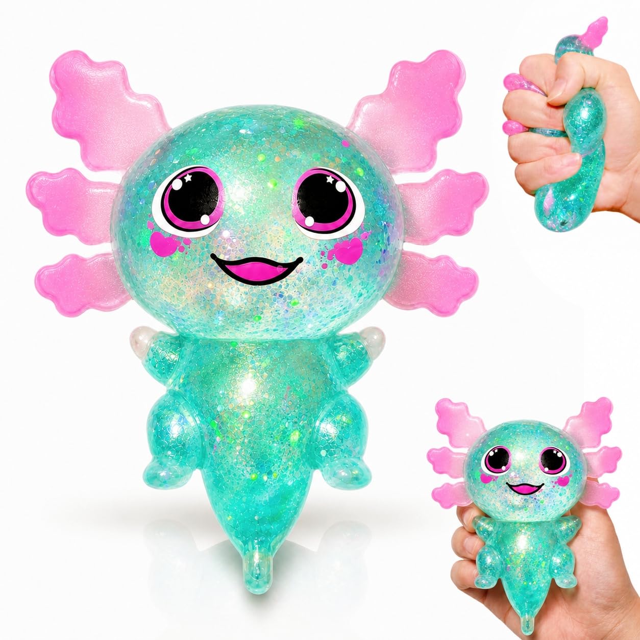 1Pcs Green Animal Miniature Novelty Toy,Glitter Fidget Ball Cute Animal Toy For Adults, Animal Party Favors For Anxiety Relief Home Decor photo 1
