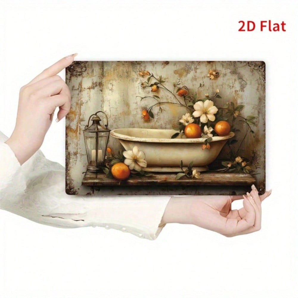 Vintage Orange Wall Sign 12x8, Metal Wall Art Modern Minimalist 2D Flat Decor photo 5
