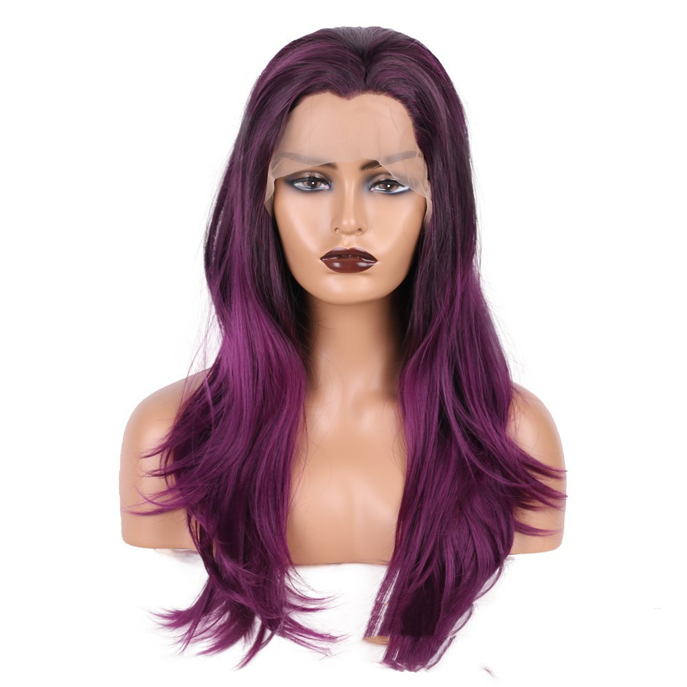 Gradient Color Inner Buckle Long Curly Hair High Temperature Silk Color Lace Headgear photo 2