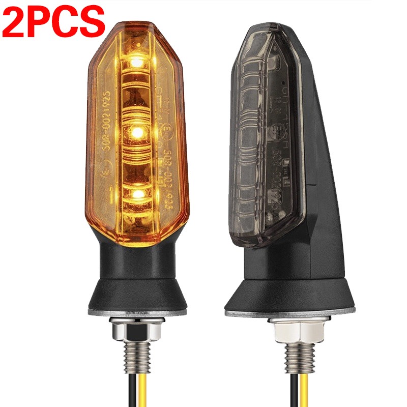 2Pcs Motorcycle Motorbike Turn Signal Lights Indicators Lamp Amber Mini LED 12V photo 3