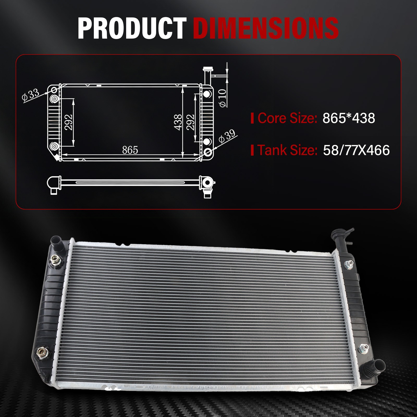 Radiator For 2005-2017 Chevrolet Express 2500 3500 GMC Savana 2500 3500 4.8 6.0L photo 6