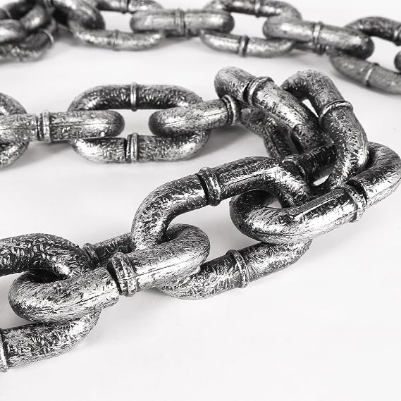 2-Piece 6FT Halloween Plastic Chains Fake Chain Links For Haunted House, Costume And Scary Party Decor photo 2
