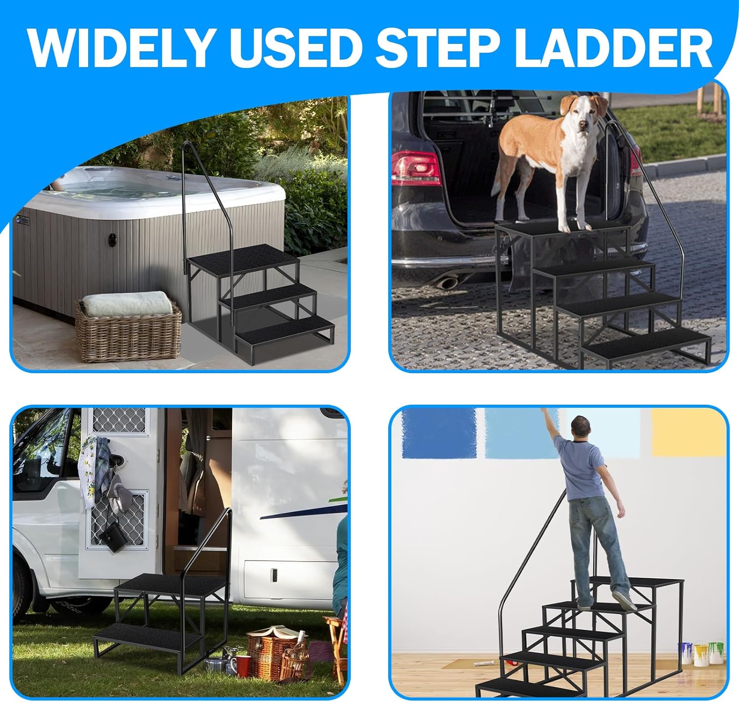 Motorhome Ladder With Handrails  2-story Ladder  Hot Tub Ladder With Handrails  Portable Mobile Home Ladder  Outdoor Motorhome Ladder Suitable For Five Wheeled Motorhomes  TEMU Can Only Pick Up Goods photo 4