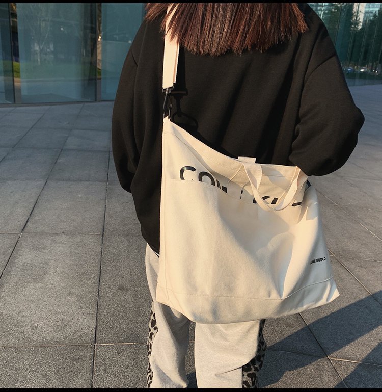 Vintage Canvas Bag Luggage Travel Bag Oversized Capacity Canvas Storage Bag Portable Business Handbag - White photo 7