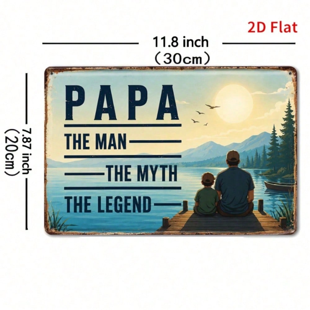 Papa The Man The Myth The Legend Sign, Lake View Bronze 2D Father's Day Gift photo 8