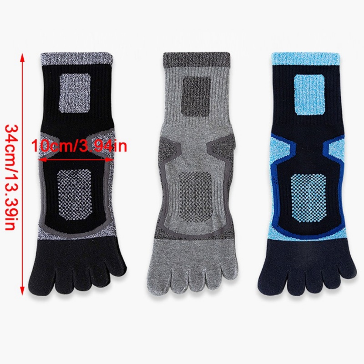 5Pairs Mens Cotton Blend Athletic Running Sports Socks Finger Toe Socks Toe Sock photo 2