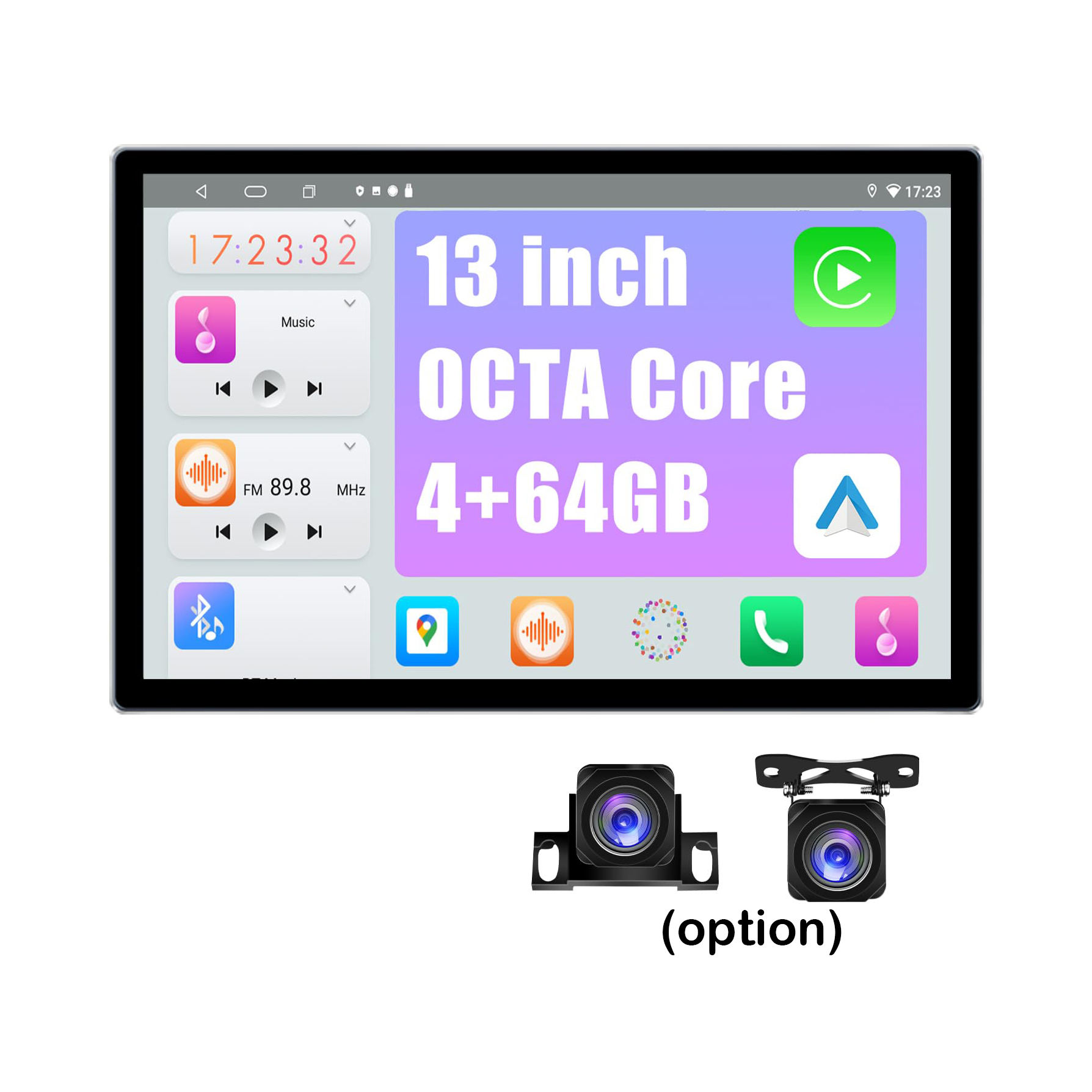13in Double DIN Car Stereo  CarPlay Android Auto SWC RDS DSP photo 1