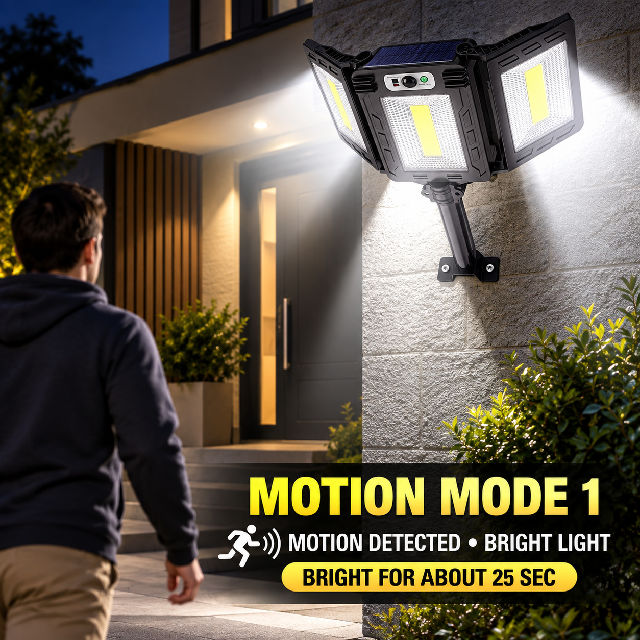 Solar Powered Rechargeable Motion Sensor COB LED Work Light 3000mAh For Auto W786 1 2 photo 2