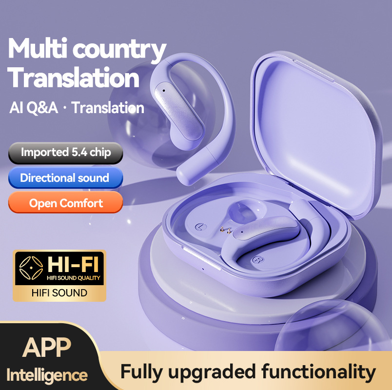 Cross Border AI Translation Popular M122 Ultra Long Endurance Hanging Ear Type Low Latency High Sound Quality Wireless Bluetooth Earphones Wholesale photo 1