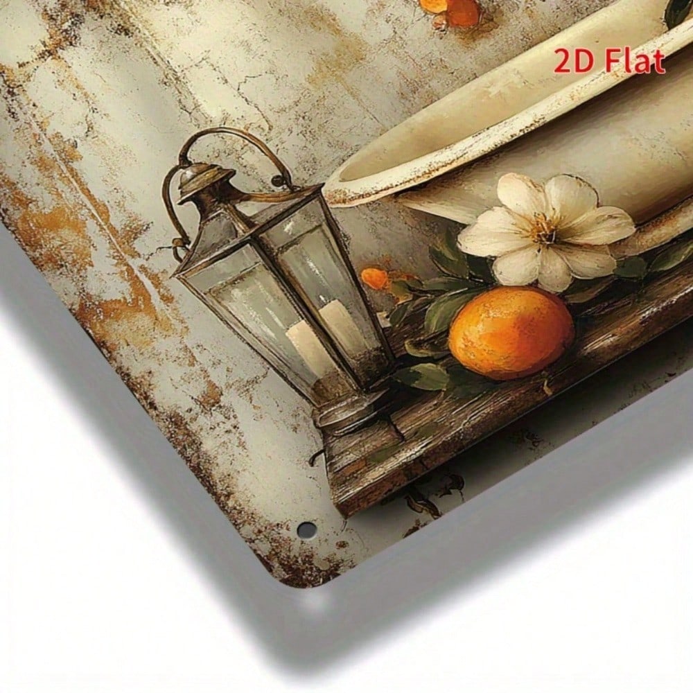 Vintage Orange Wall Sign 12x8, Metal Wall Art Modern Minimalist 2D Flat Decor photo 4