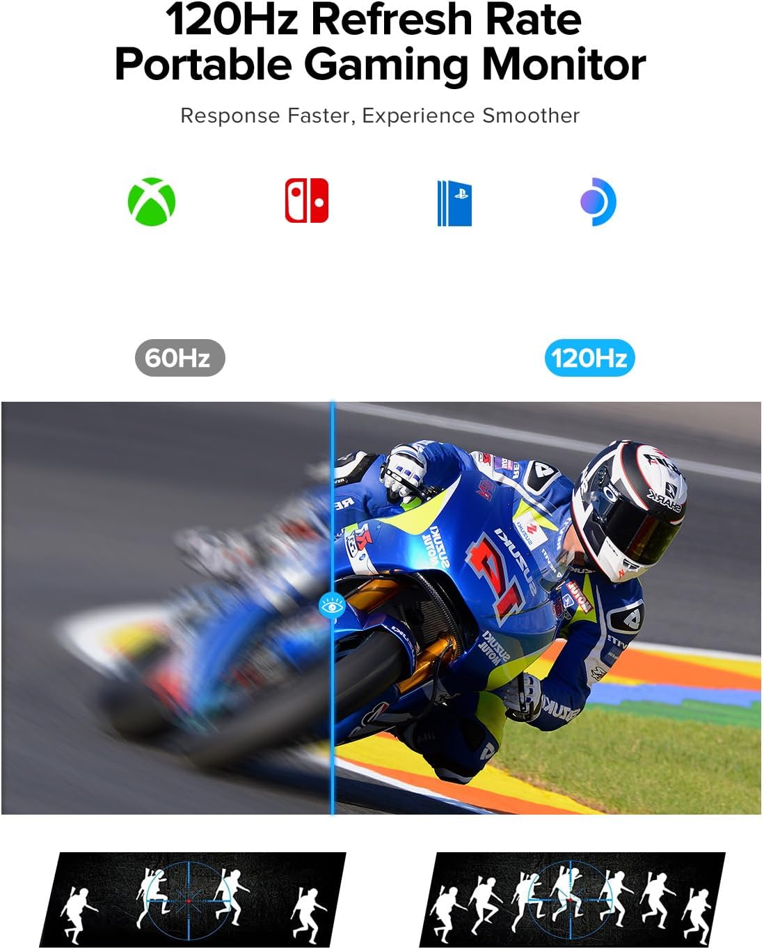 UPERFECT UTouch G16 15.6 Inch 120Hz Portable Gaming Monitor For Steam Deck Built-in 10800mAh Battery External Second Screen photo 6