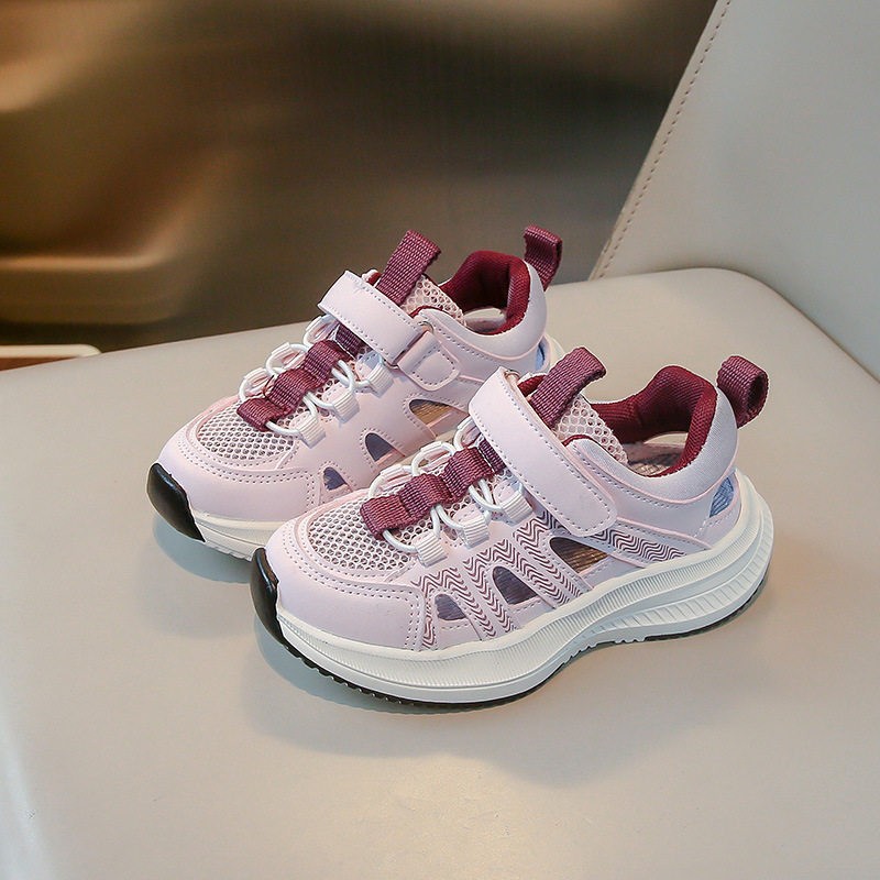 2026 Spring New Boys Sports Sandals, Soft Sole Hollow Out Kids Shoes, White Single Mesh Lightweight Sneakers For Big Kids photo 4