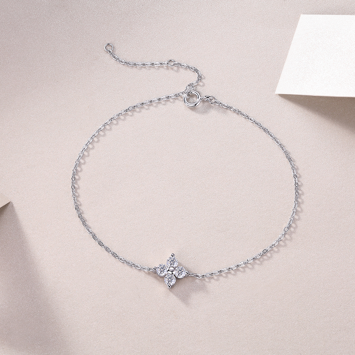 S925 Silver 1.6g Cross Moissanite Bracelet, 4x3mm D VVS1, 16&5cm Adjustable, GRA Certified photo 2