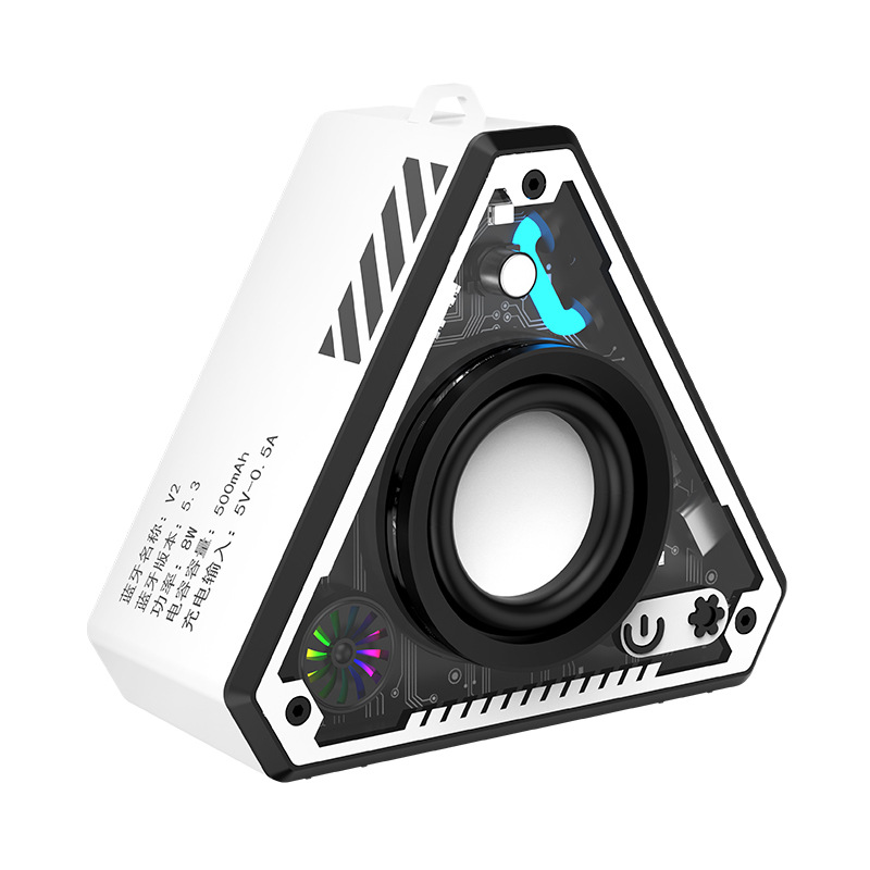Cross-border V2 Wireless Bluetooth Speaker Outdoor Portable Mecha Subwoofer Mini Desktop Small Speaker Transparent Lantern photo 1