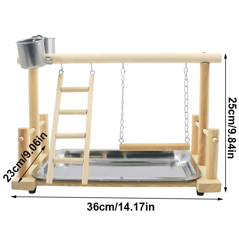 Parrot Playstand Bird Plays Stand Cockatiel Playground Wooden Perch Gym Play photo 5