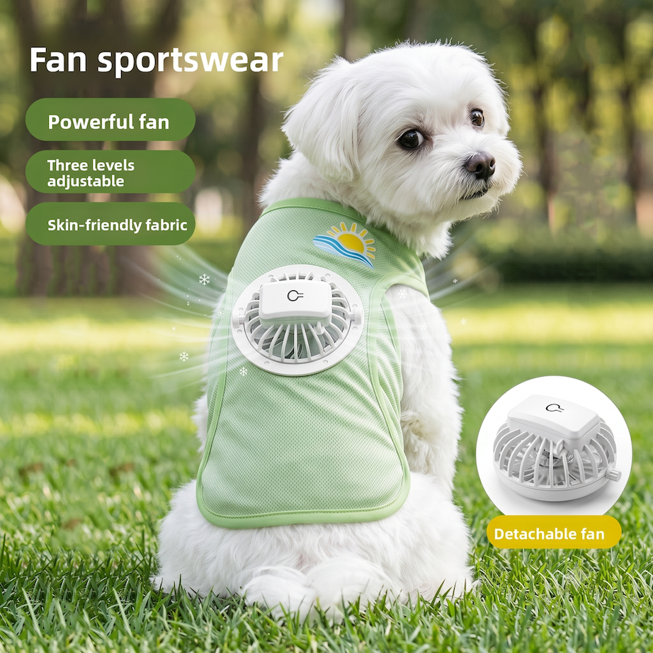 Summer Sun Protection Dog Vest With Built-in Fan, Thin & Breathable Pet Clothes For Small And Medium Dogs photo 1