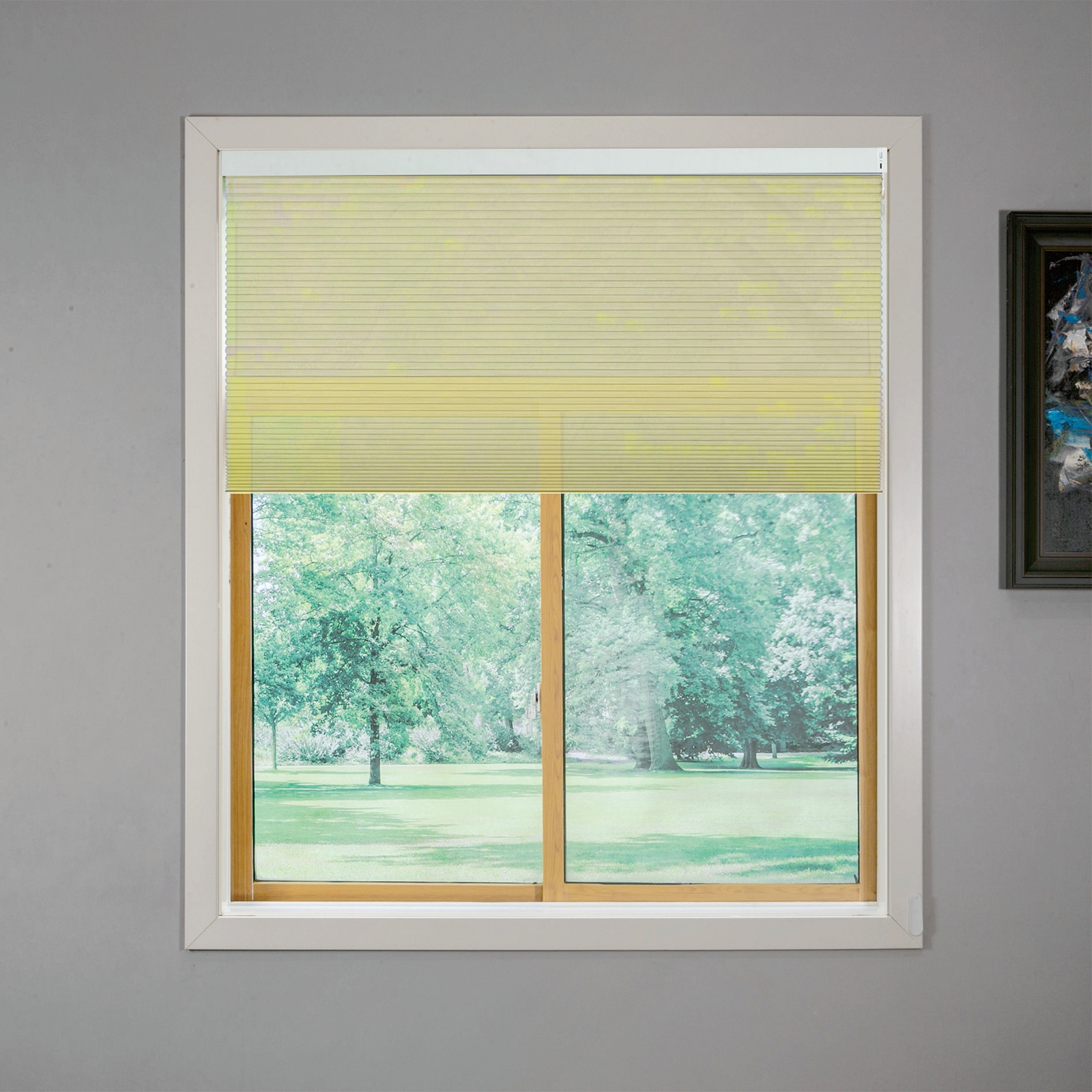 Double Layer Intelligent Electric Curtain System Equipped With 15 Channel Remote Control And Solar Charging Panel Sunshade Curtains Blinds Honeycomb Curtains photo 3