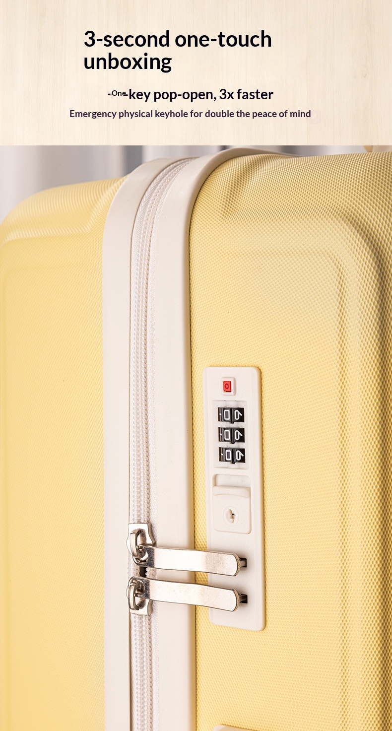 2026 New Luggage Trolley Case Student 20 Inch Lightweight Boarding Large Capacity Password Travel Leather Box Male - DY5209 Lemon Yellow photo 2