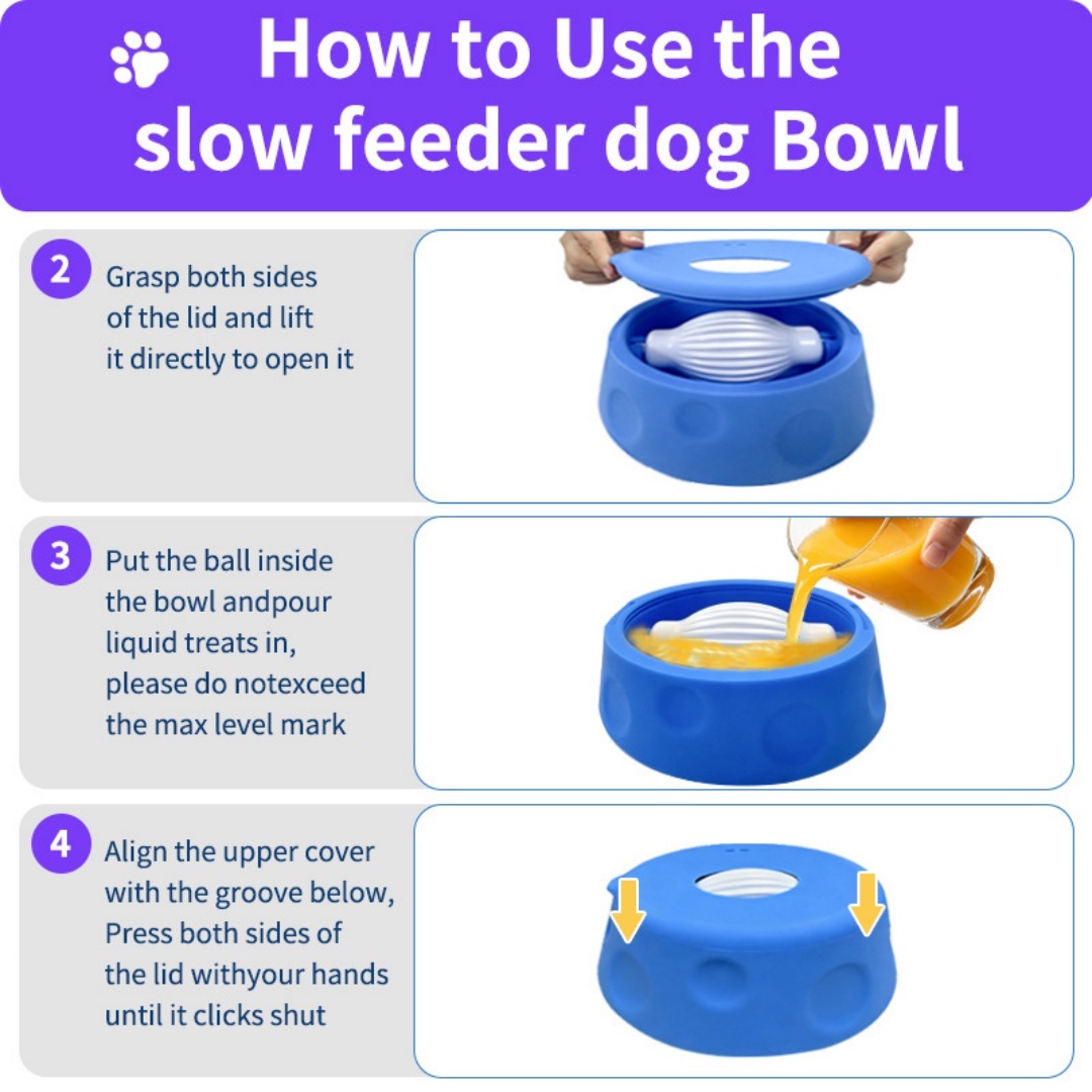 Slow Feeder Licking Bowl, Anti-Overflow Slow Eating Pet Dish photo 2