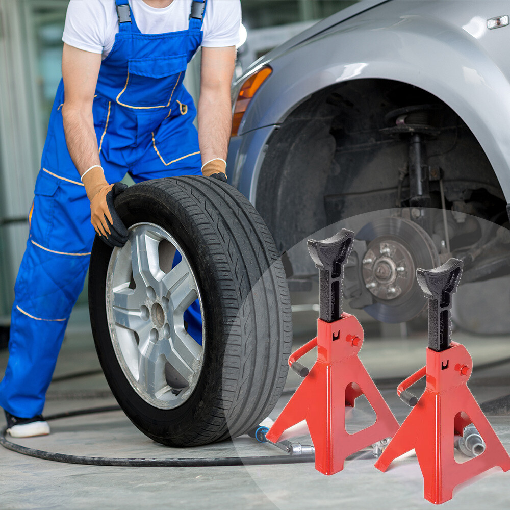 2Pcs Axle Stands FloorJack Heavy Duty Lifting 3 Ton Capacity Stand Car Carava photo 5