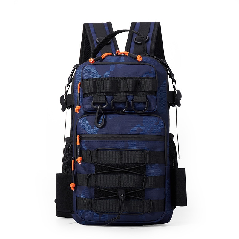 Outdoor Lure Bag New Multi-Functional Single & Double Shoulder Fishing Gear Backpack Camouflage Lightweight Handheld Fishing Equipment Storage Bag - Blue photo 1