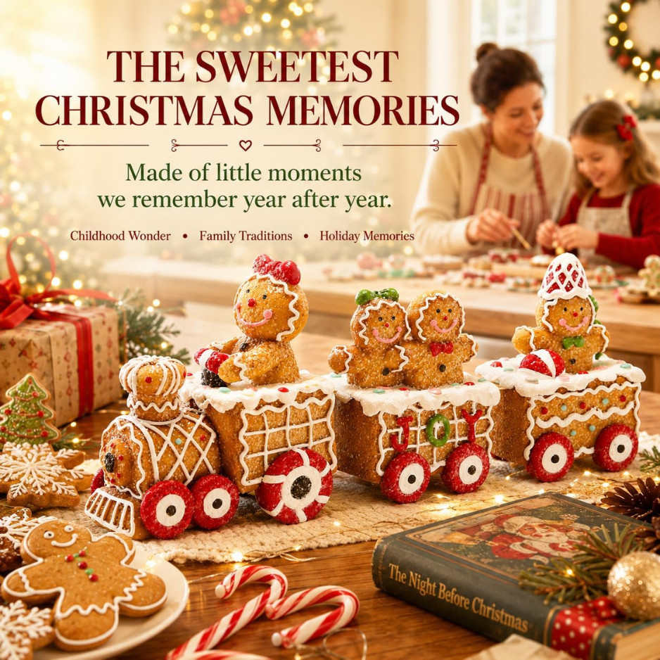 9.25IN Gingerbread Train Figurine, Home Tabletop Decor For Christmas photo 5