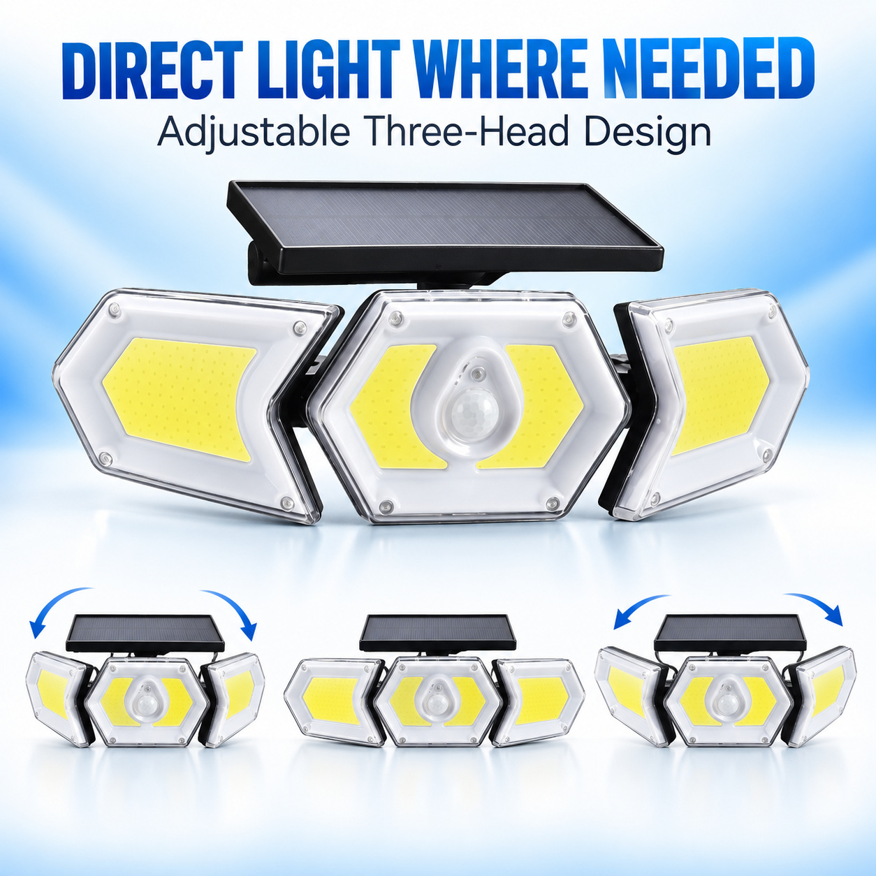 Solar Powered Rechargeable Motion Sensor COB LED Work Light 1200mAh For Auto W774B Battery Street photo 6