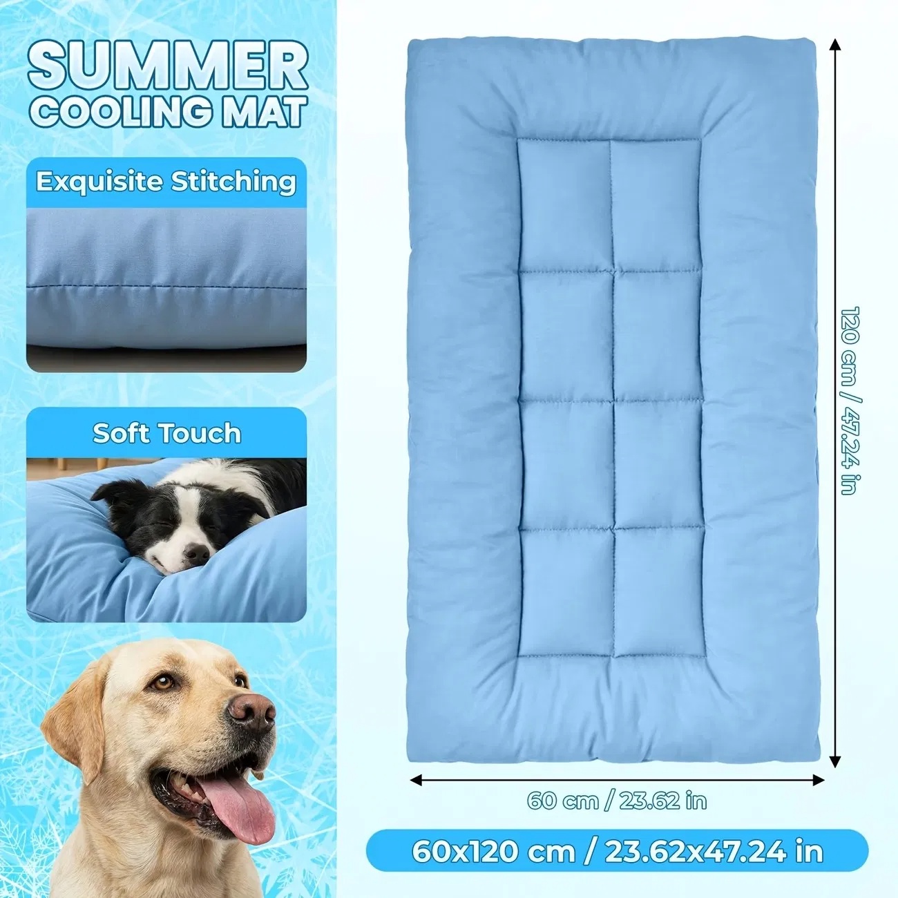 Extra-Large Cooling Dog Sofa Bed, Ultra-Soft Plush Pet Mat With 8 Compartments And Non-Slip Bottom, Thick Polyester Dog Bed For Large Dogs photo 8