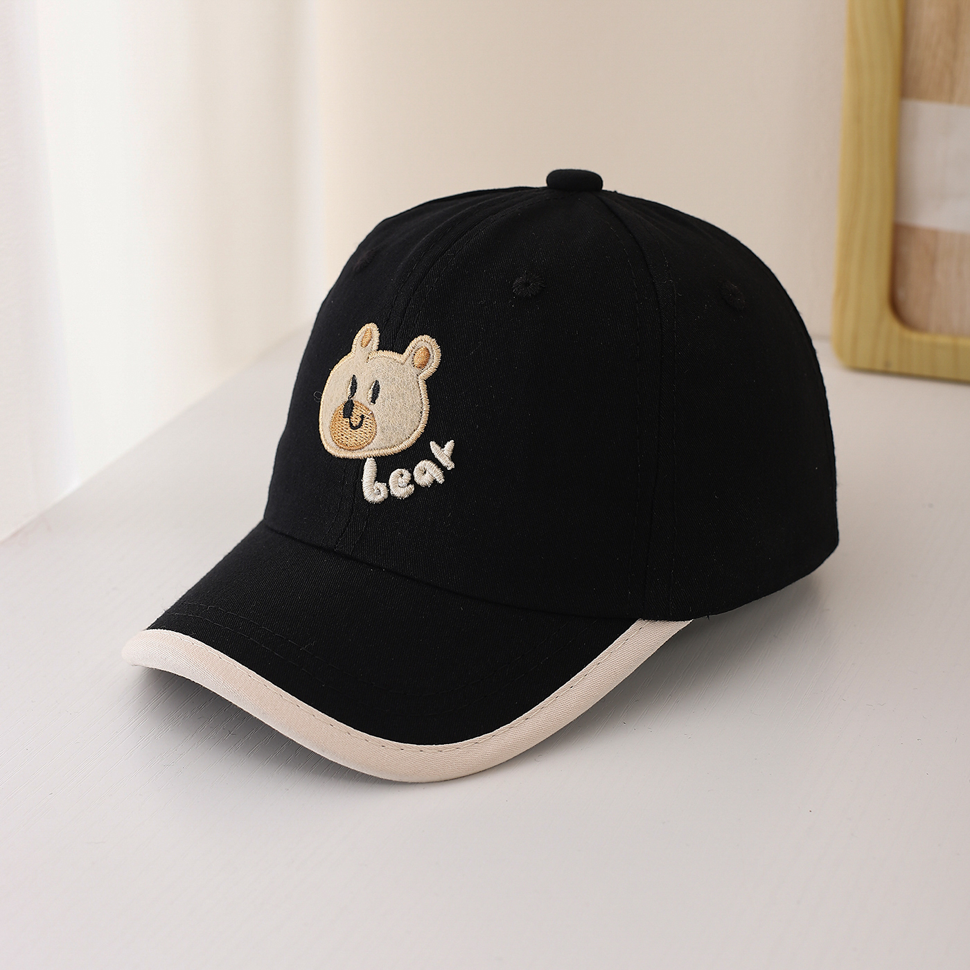 Children's Multi-color Edge-stitching Cartoon Bear Letter Embroidery Adjustable Cute And Versatile Baseball Cap Suitable For Going Out For Shopping photo 1