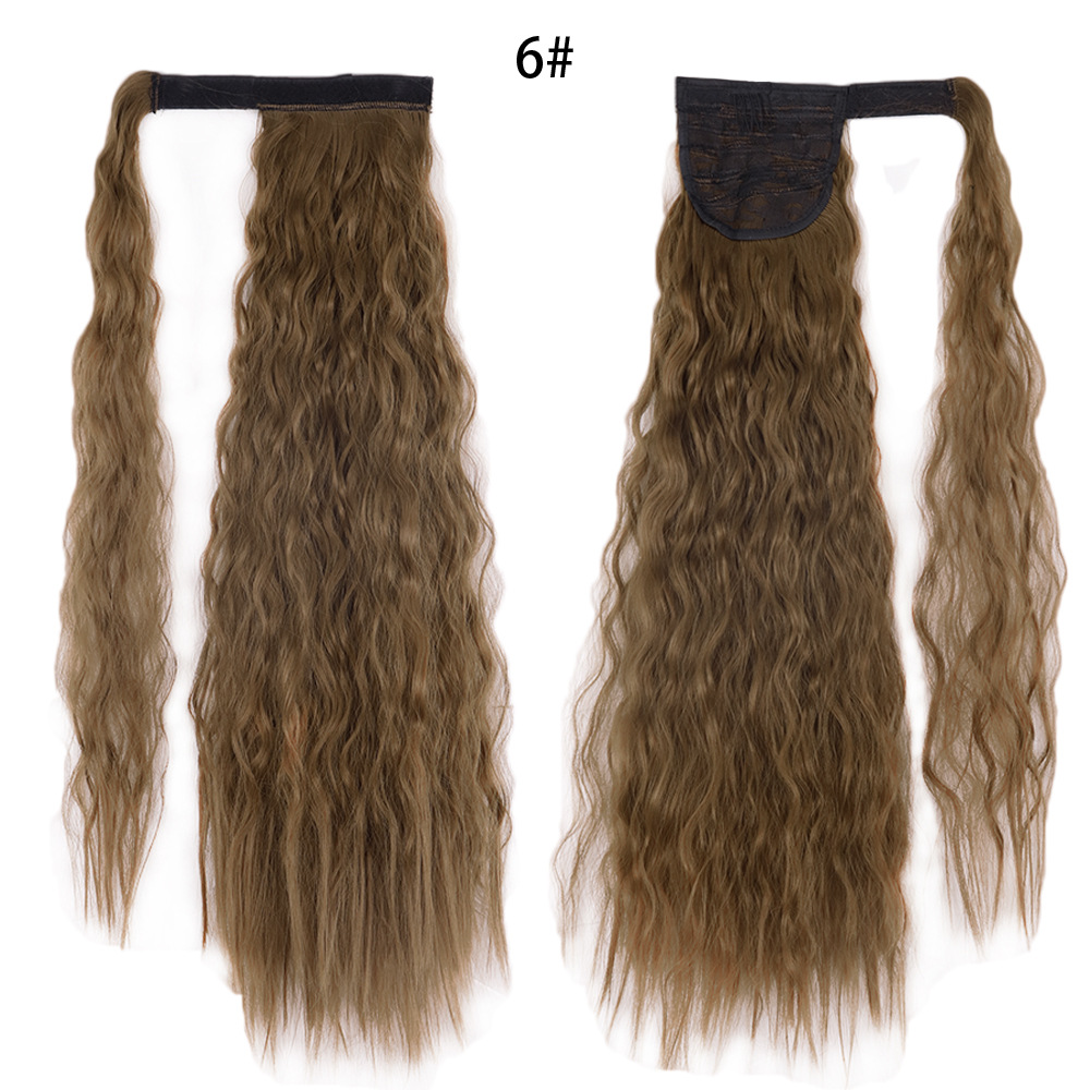 Ponytail Wig Water Wave Velcro Banding Chemical Fiber High Temperature Silk photo 6