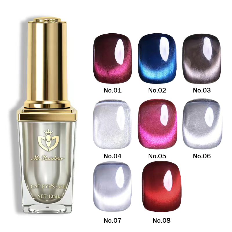 Ms Rainbow Starry Series 05 Cherry Red Cat Eye Gel Polish, 10ml, Glossy Red Shimmer Magnetic, Long Lasting Soak Off, Salon, Home Manicure, For DIY Nail Lovers photo 5