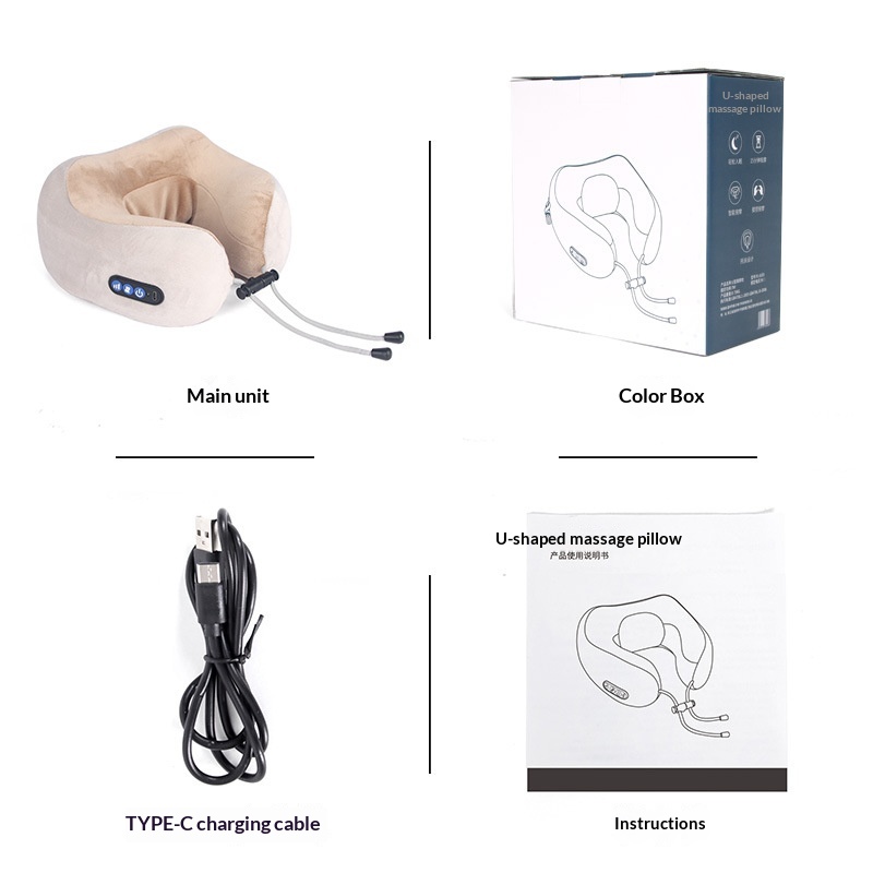 U-Shaped Massage Pillow Cervical Spine Massager Portable Neck And Lumbar Pillow Electric Kneading Neck Protector Wholesale photo 2