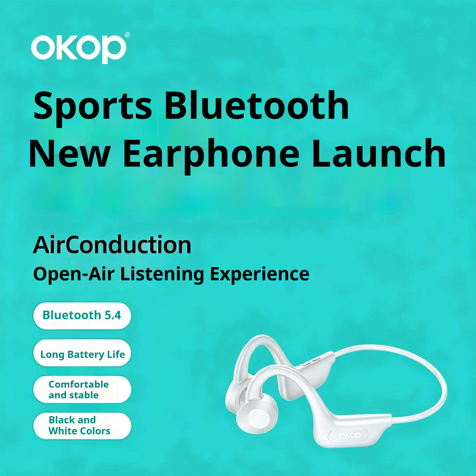KP-21Ppro Best-selling Wireless Bluetooth Ear-hook Sports Headphones Waterproof Long Battery Life Factory Direct Stock photo 5