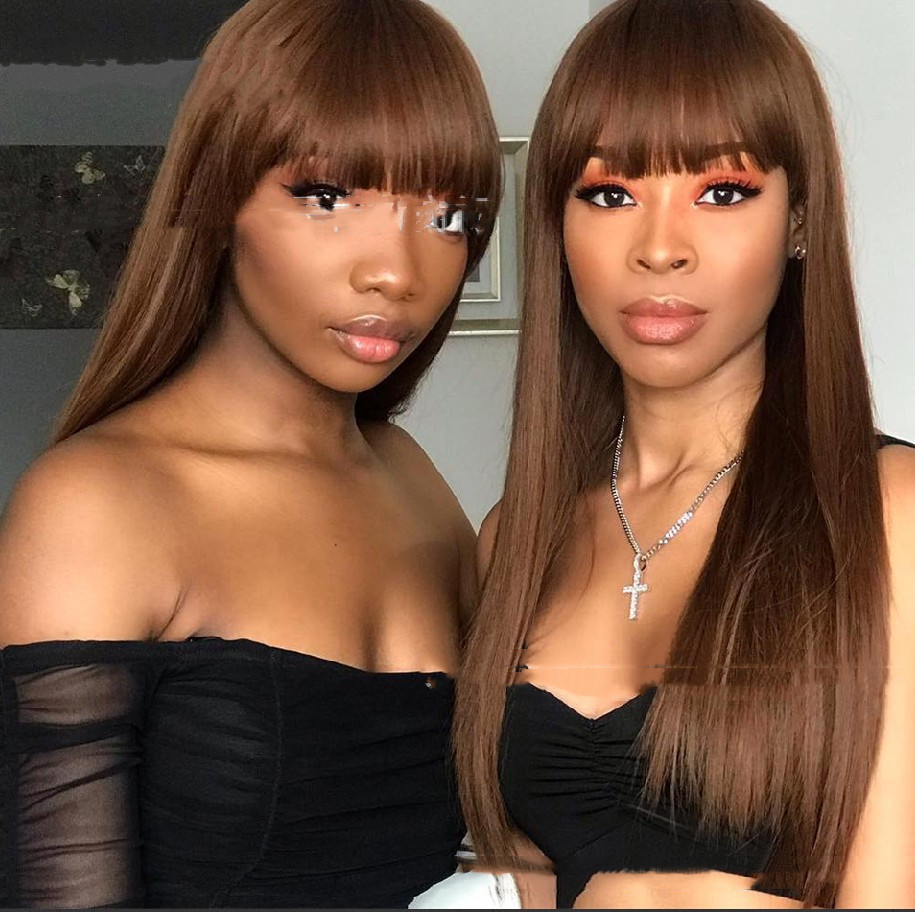 Qi Bangs Black And Brown Long Straight Hair photo 1