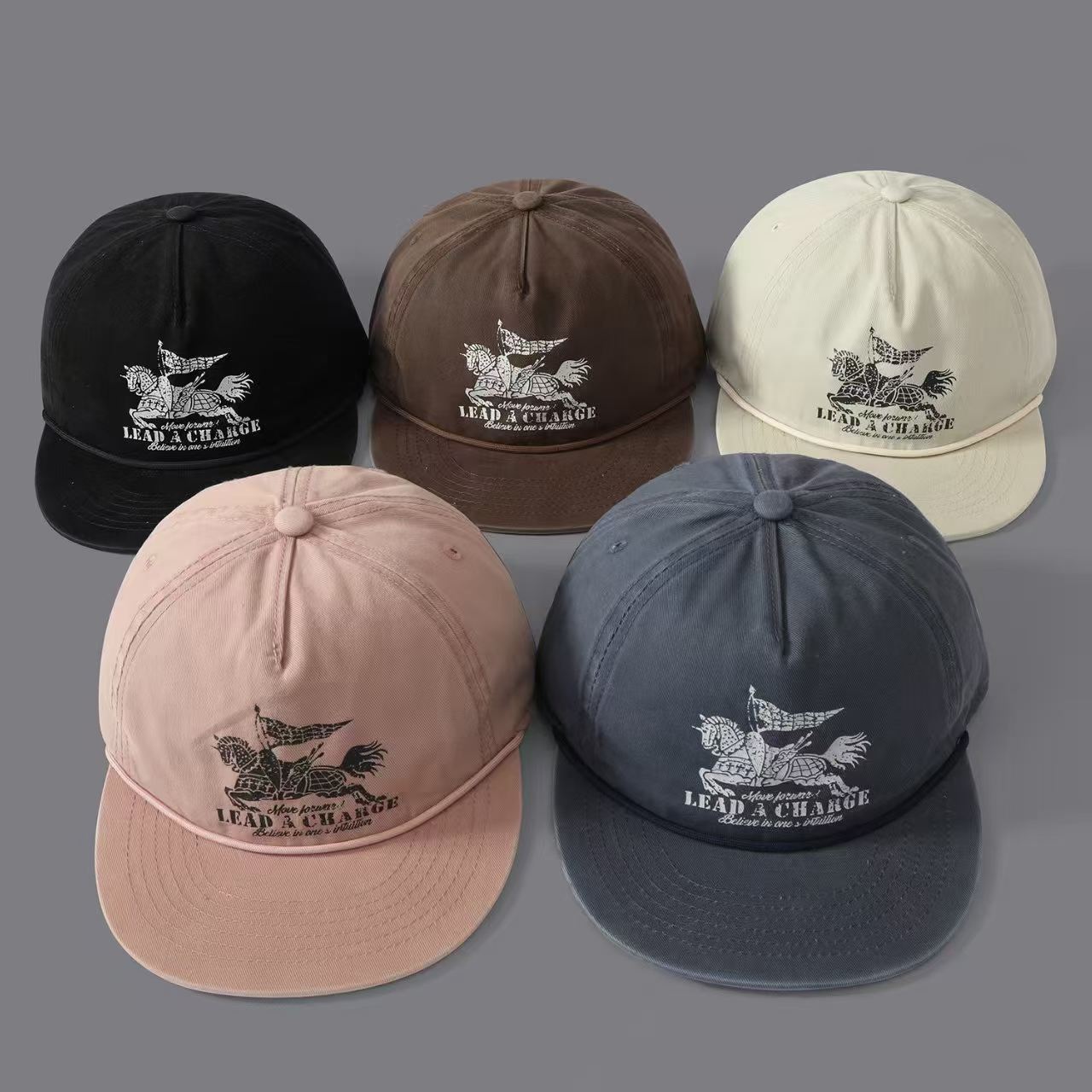 Printed Warhorse Flag With Lettered Band And Flat Brim Baseball Cap, Men's And Women's Versions, Suitable For Casual, Sports And Travel Wear. photo 5