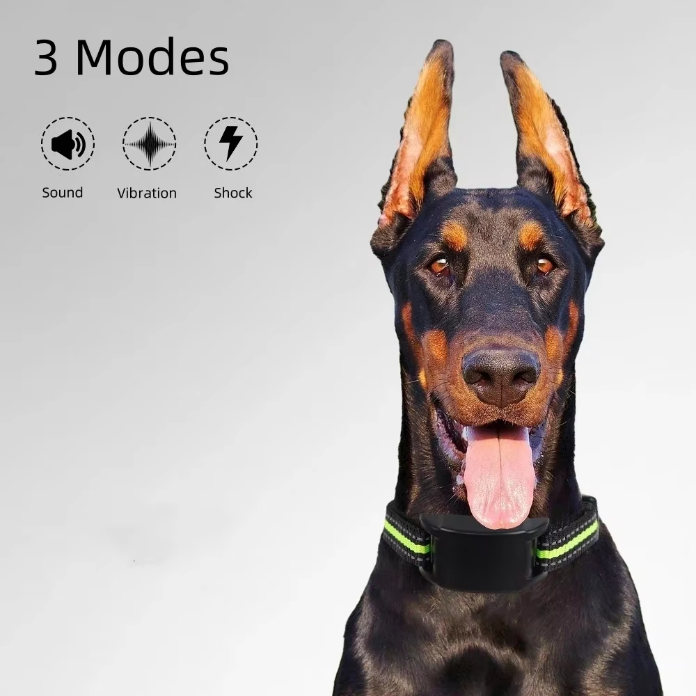 Dog Collar USB Rechargeable Trainer Electric Vibration Shock Beep Dog Training Collar Anti Barking Device Automatic Anti Bark photo 3
