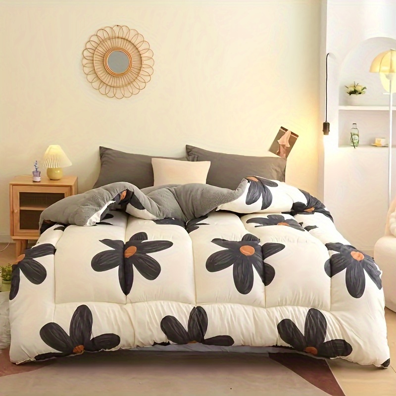 1PC Reversible Sherpa Comforter, Thick Fluffy Warm Bedding Quilt, Ultra Soft Plush Comforter For Bedroom photo 1