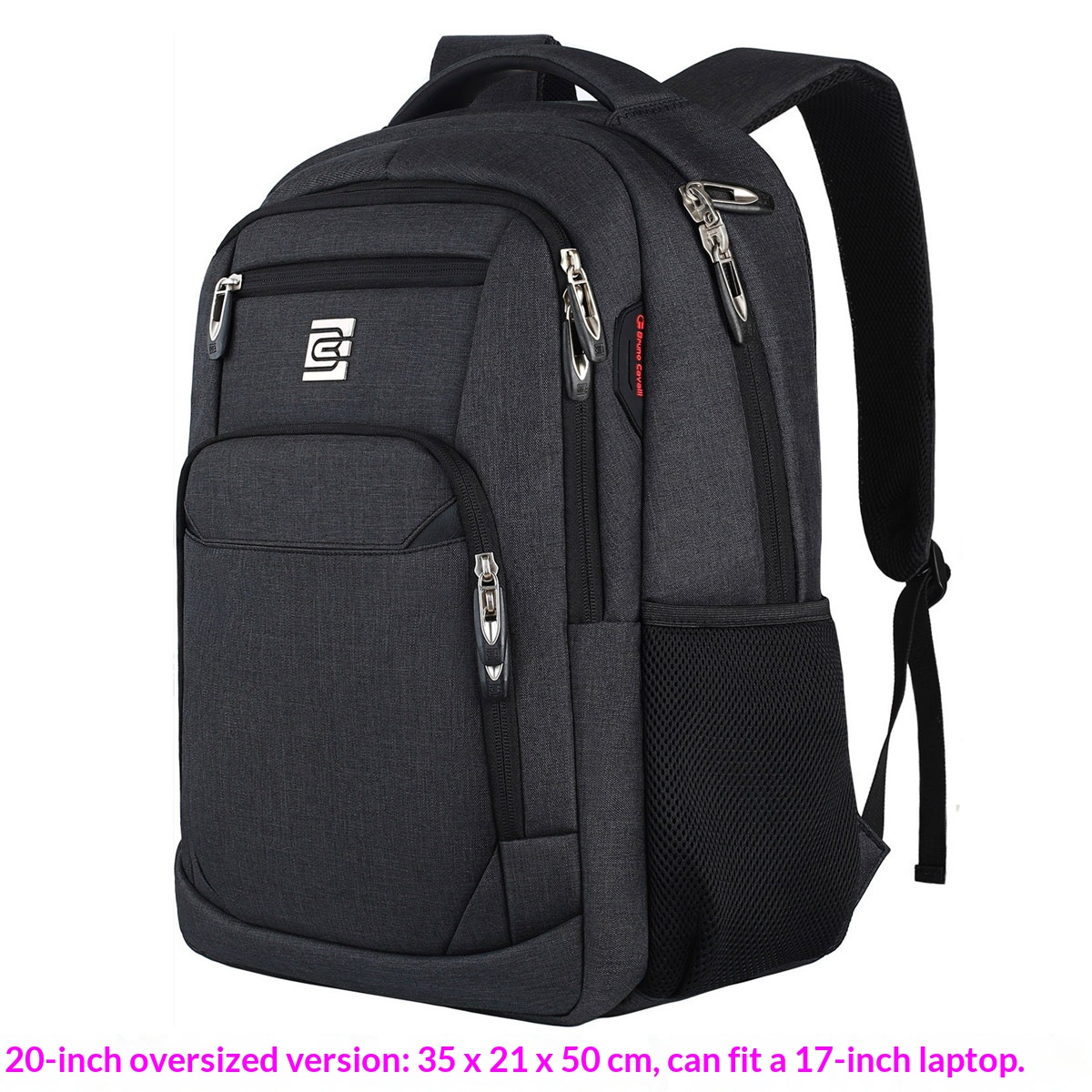 BC Men's Business Backpack Oxford Cloth Waterproof 16 Inch Large Capacity Multi Functional Computer Backpack Student Backpack Women's Black Large Edition photo 1