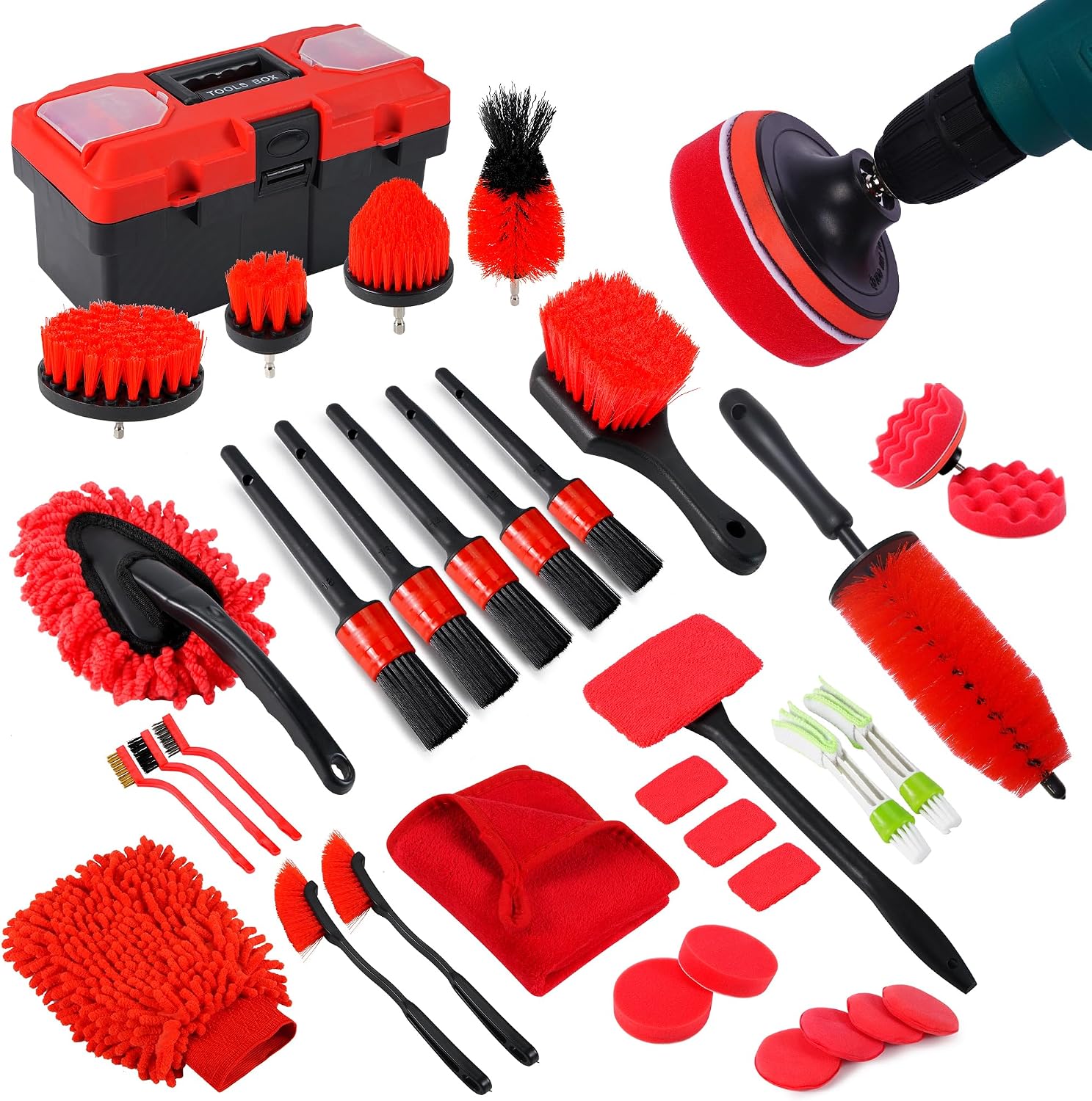 Car Detailing Kit 35 Units, Complete Car Cleaning And Wash Set For Interior, Exterior, Wheels, Dashboard And Glass photo 1