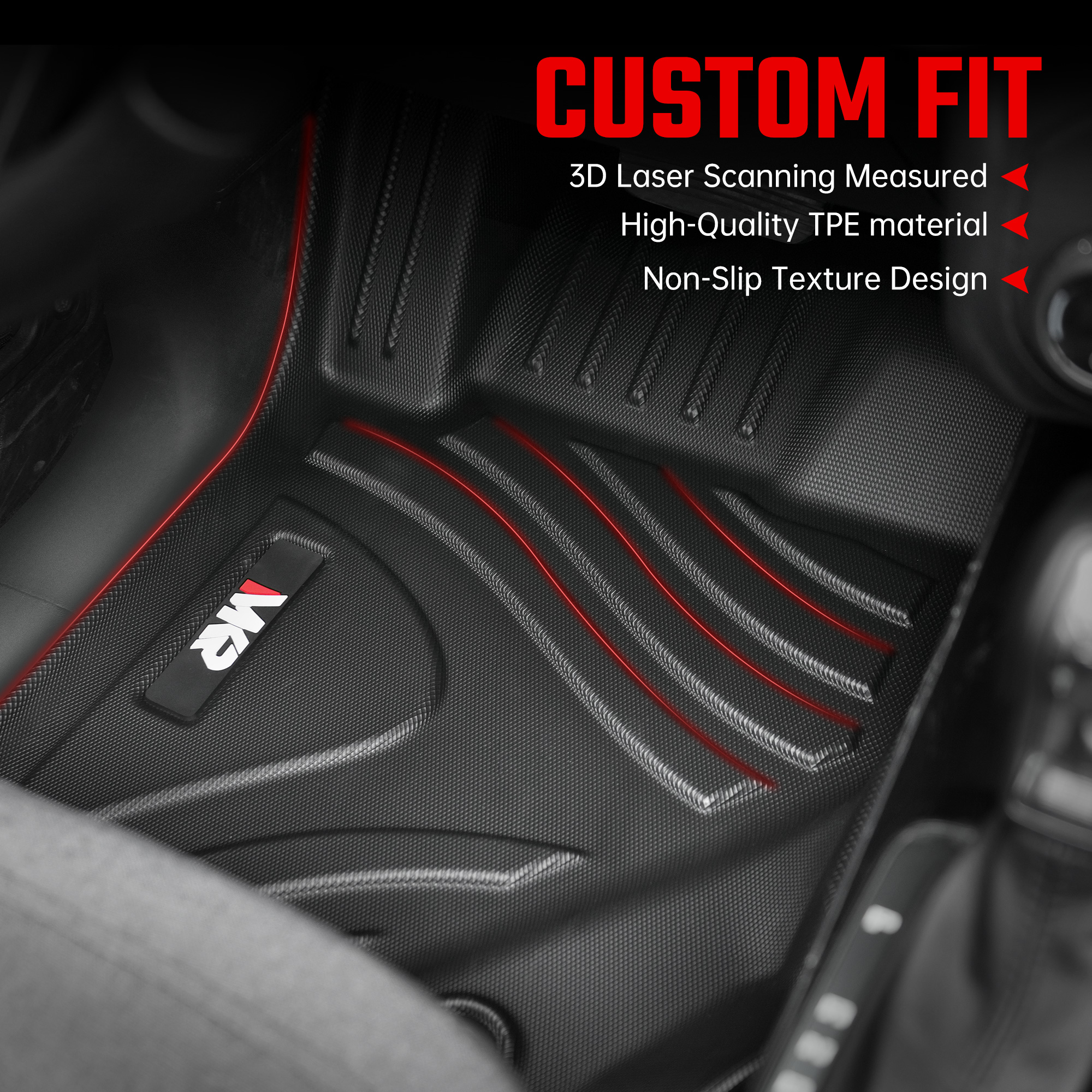 Car Floor Mats For 2021-2023 Ford Bronco 4 Doors TPE Interior Car Accessories photo 1